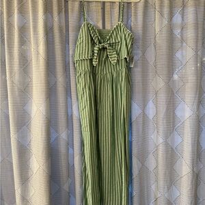 NWT Green Striped Summer Dress with Bow Detail